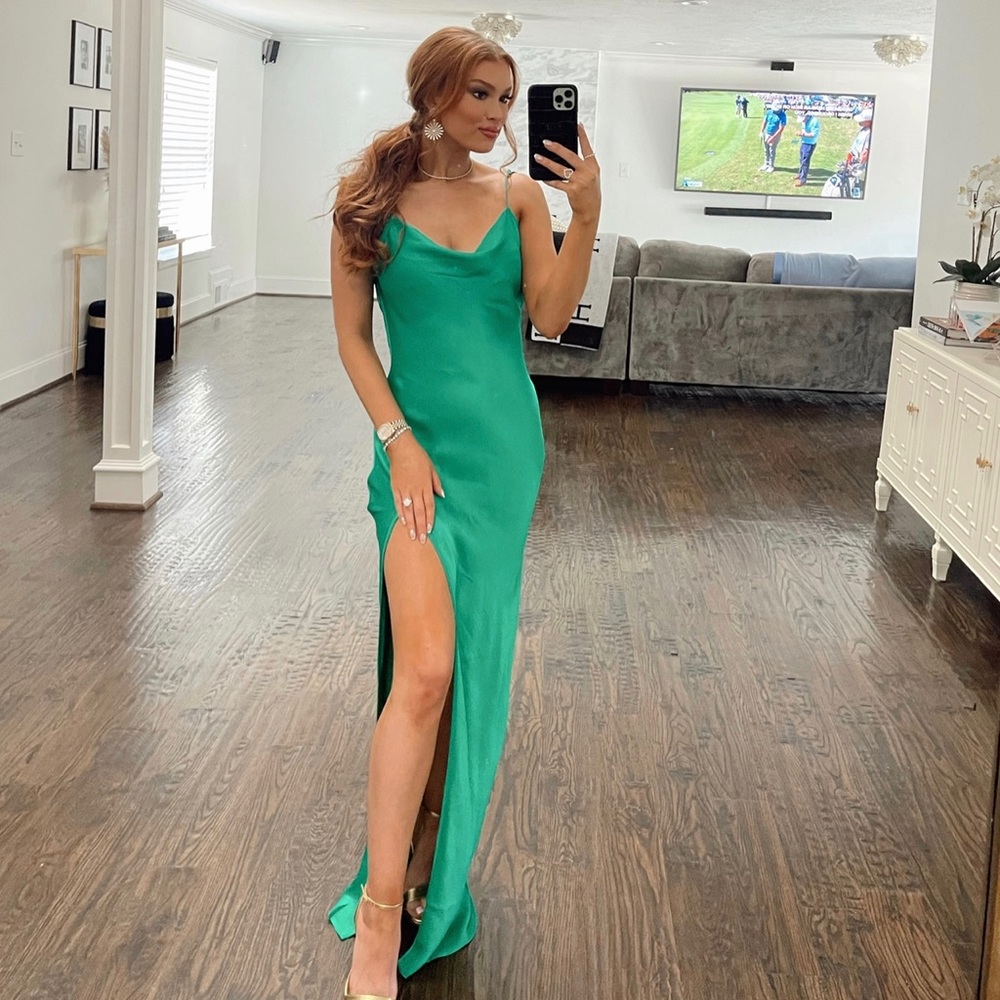 MESHKI Cowl Neck Backless Maxi Dress